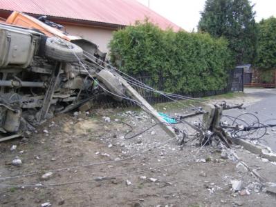 Wypadek samochodu ciężarowego w Kolbuszowej Dolnej